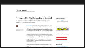 Latest pollbludger.net screenshot